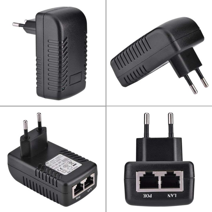 Alimentation 220v 48V 0.5A Murale POE Injecteur Ethernet Adaptateur IP Téléphone Caméra