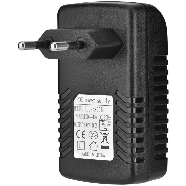Alimentazione 220 v 48 V 0,5 A POE Ethernet iniettore Adattatore IP Fotocamera Telefono