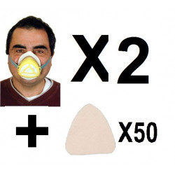 2 Mascara respiratoria MR + 50 filtro mrc para proteccion mascaras alta filtracion proteccion np22 jr international - 3