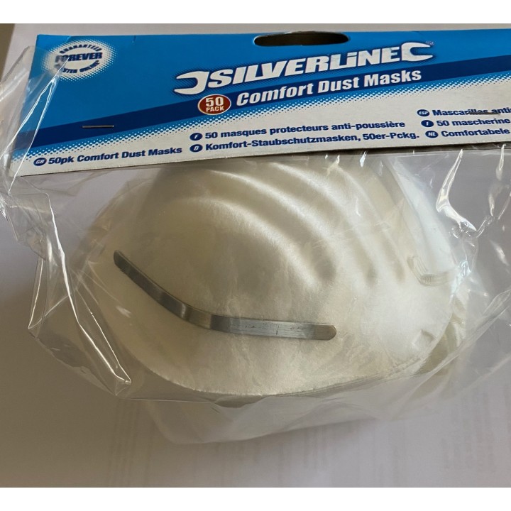 50 masques protection respiratoire anti poussiere silverline pandemie epidemie securite hygiene