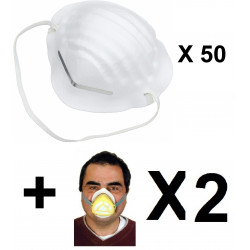 50 masques protection respiratoire anti poussiere silverline pandemie epidemie securite hygiene