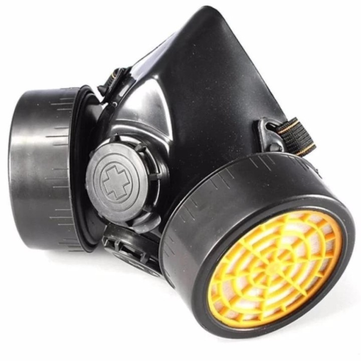 Maschera a gas protezione naso e bocca + filtro influenza  virus china protezione chimico np306 + 2 rc206 souked - 10