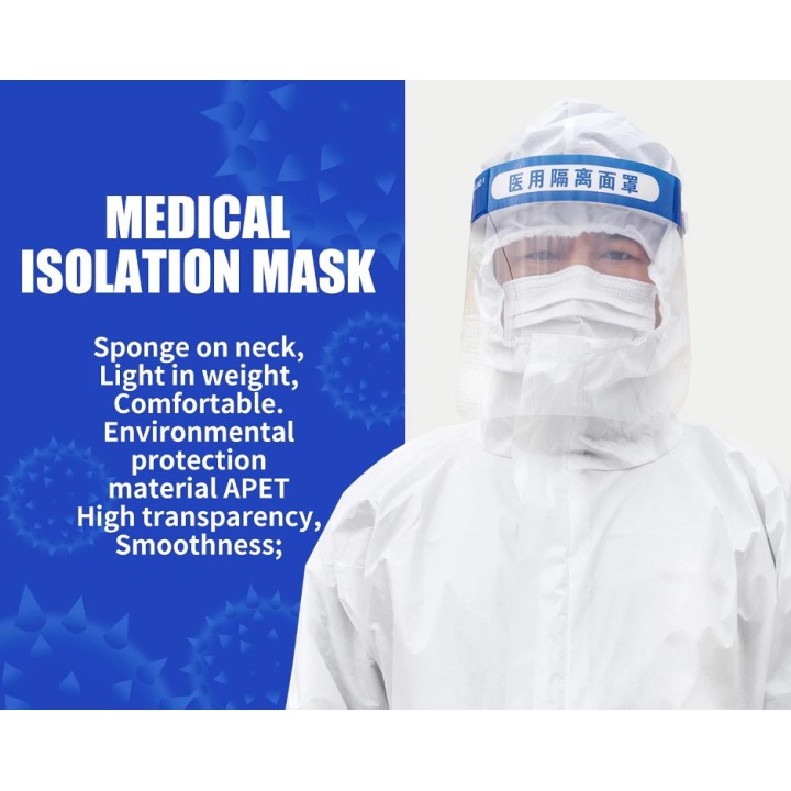 Protective Head-Mounted Isolation Mask Full Face Antivirus Mask Waterproof medical Face Shield