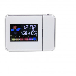 Wecker Projektion LED mit Wetterstation Thermometer Datumsanzeige Digitaluhr USB-Ladegerät Farbe: schwarz, weiß
