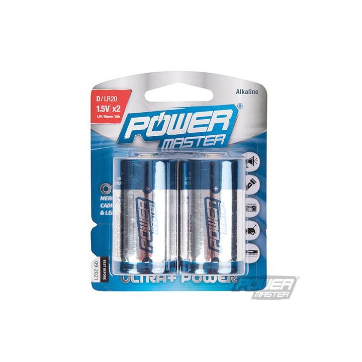 Lotto di 2 pile alcaline 1.5v r20 alimentazione pila batterie D, AM1, LR20, 13A, E95, MN1300, 813, 4020 jr  international - 2