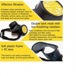Gas mask for chemical risks nose + mouth filter gas mask gas safety  virus flu china souked - 29