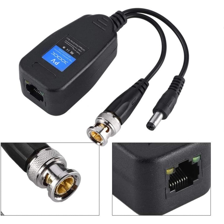 BNC CCTV RJ45 Video + Power Balun durch UTP CAT5 Receiver Transmit Steckverbinder deamx - 9