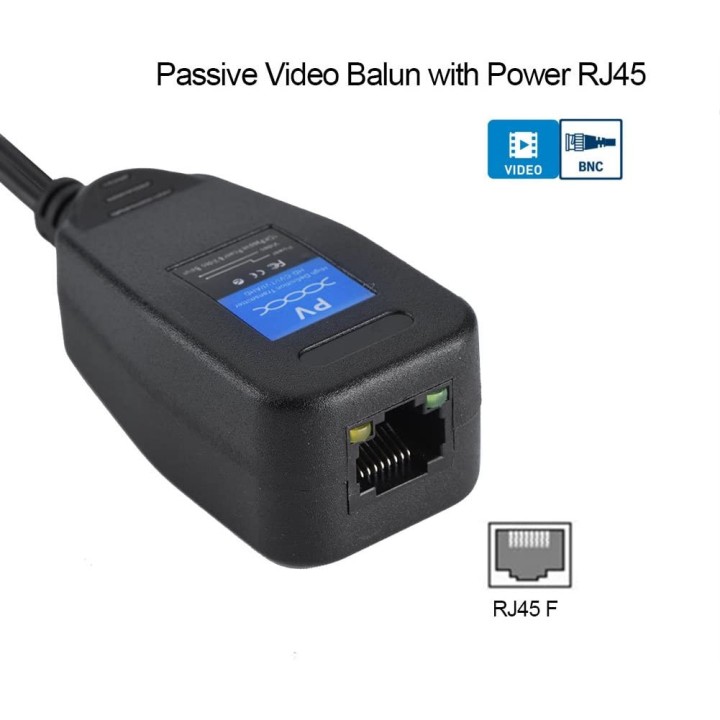 BNC CCTV RJ45 Video + Power Balun durch UTP CAT5 Receiver Transmit Steckverbinder deamx - 10