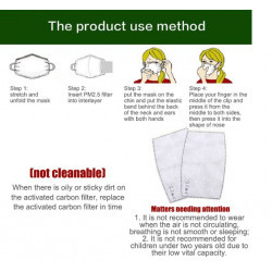 1 filtro di protezione in carta DTT885 5 strati sostituibili PM2.5 Antiappannamento per maschere bocca lavabili