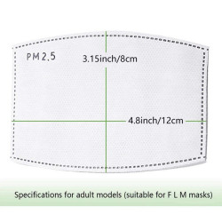 1 paper protection filter DTT885 5 replaceable layers PM2.5 Anti-mist for washable mouth masks