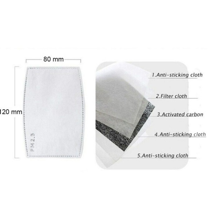 Libro respirador reutilizable lavable sin filtro 5 capas mrlavf contra la contaminación por polvo