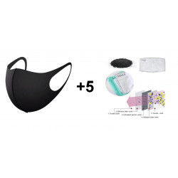 Masque respiratoire lavable reutilisable livre sans filtre 5 couches mrlavf anti poussiere pollution