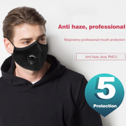 Masque respiratoire lavable reutilisable livre sans filtre 5 couches mrlavf anti poussiere pollution