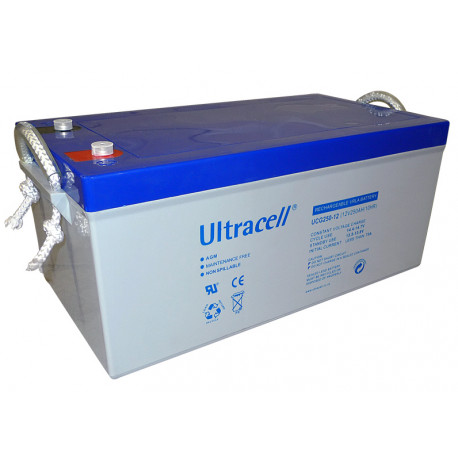 Bateria recargable 12v 250a 250ah solar eolica accu plomo gel accumulador estanco ucg250 12 ultracell - 1