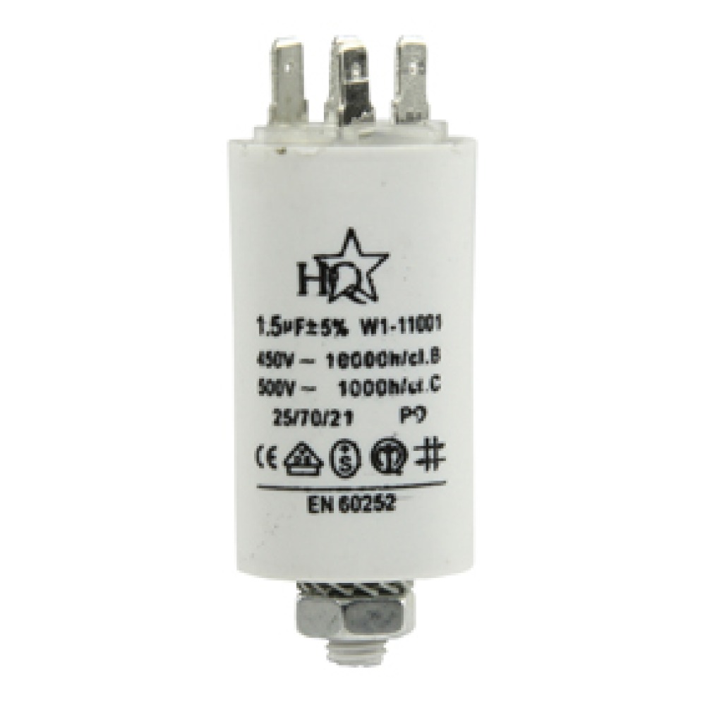 Condensador 1 micro farad 450v 50 60 hz condensador de arranque motor universal a borne w1 1100< jr international - 1