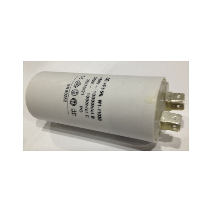 Condensatore 30 mf micro farad 450v 50 60 hz condensatore di avviamento motore universale con capocorda w1 11030 hq - 1