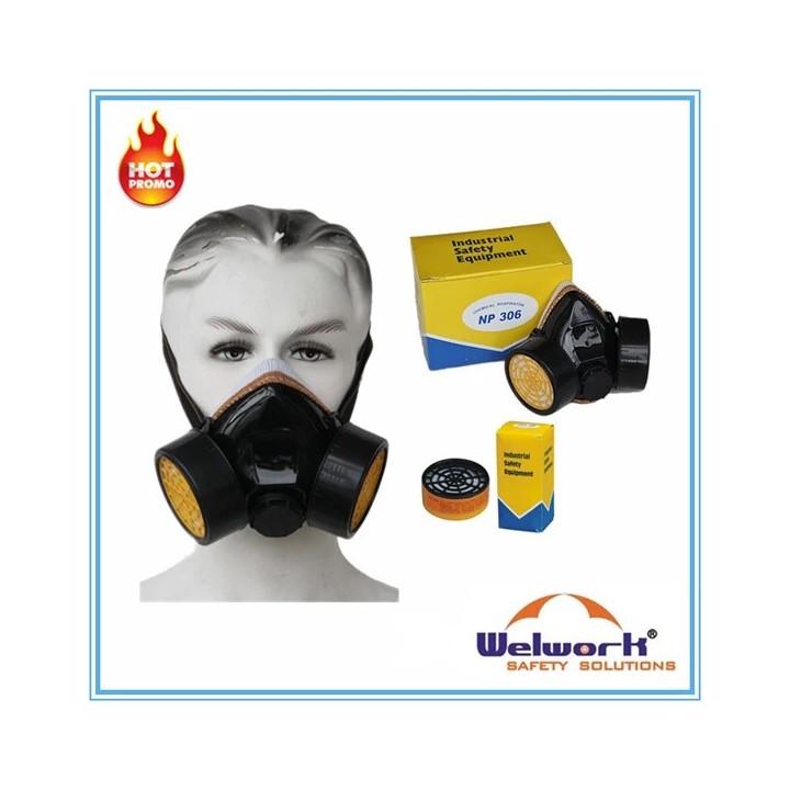 Mascara de gas nariz + boca riesgo quimico covid-19 coronavirus virus gripe china souked - 18