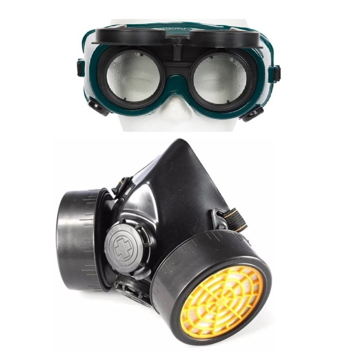Maschera a gas protezione naso e bocca + filtro influenza  virus china covid-19 coronavirus protezione chimico np306 + 2 rc206 s