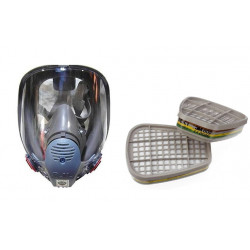 Gas máscara respiratoria 6800 en136 + 2 filtros cartucho protección química coronavirus covid-19 hwydo - 2