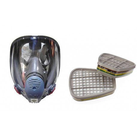 Respiratory gas mask 6800 en136 + 2 filters chemical protection cartridge coronavirus covid-19 hwydo - 2