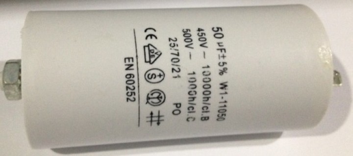 Capacitor 50 mf micro farad 400v 450v 500v 50 60 hz universal motor start capacitor with terminal w1 11050 hq - 1