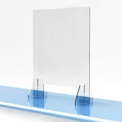 vitre ecran protection plexiglass transparent comptoir accueil réception separation latérale bouclier poustillons hygiaphone