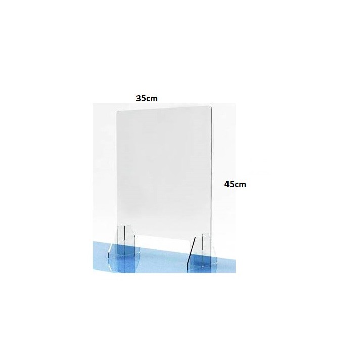 vitre ecran protection plexiglass transparent comptoir accueil réception separation latérale bouclier poustillons hygiaphone