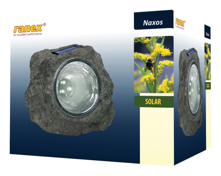 Led solar strahler im felsen, aus plastik konig - 1