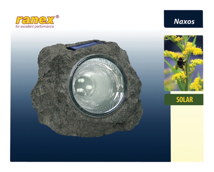 Led solar strahler im felsen, aus plastik konig - 2