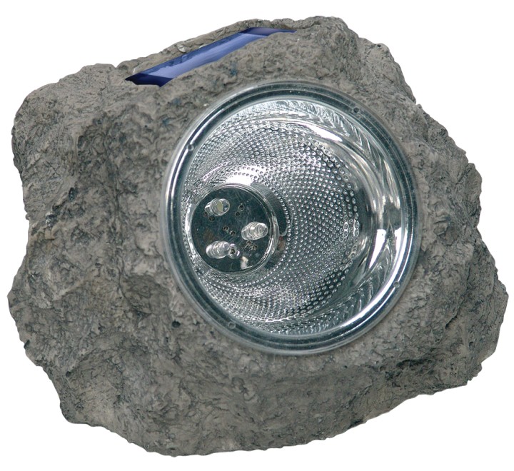 Led solar strahler im felsen, aus plastik konig - 3