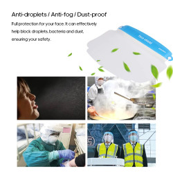 Masque visiere anti-gouttelettes Anti-buée Anti-poussière écran facial protection tete bouche nez covid-19