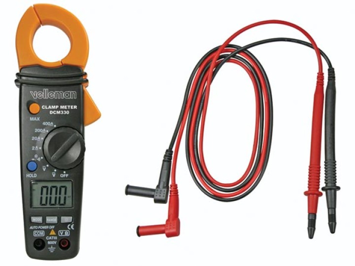 Pinza amperimétrica digital con retención de lectura y retroiluminación dcm330 velleman - 1
