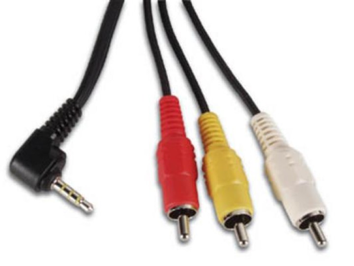 Cable for video camera and digital camera photos jack a v male 3.5mm to 3 female rca plugs jr  international - 3