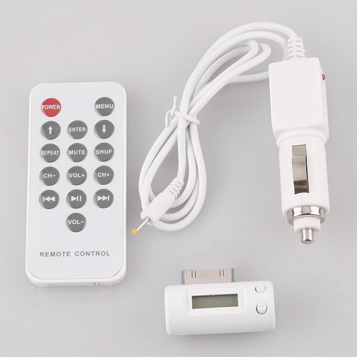 Fm transmitter + car charger for ipod touch iphone 3g 3gs apple iphone 4g ipod nano classic apple iphone 4 four 4g jr internatio