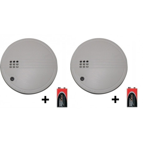 2 x Detector humo electronico 9vcc o 220vca buzzer alarma detector alarma electronico incendio jr international - 2