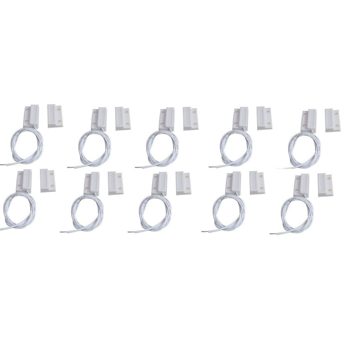 10 Contatto nf sporgente 23 millimetri bianco rivelatore magnetico di apertura sensore 114ms per allarme jr international - 1