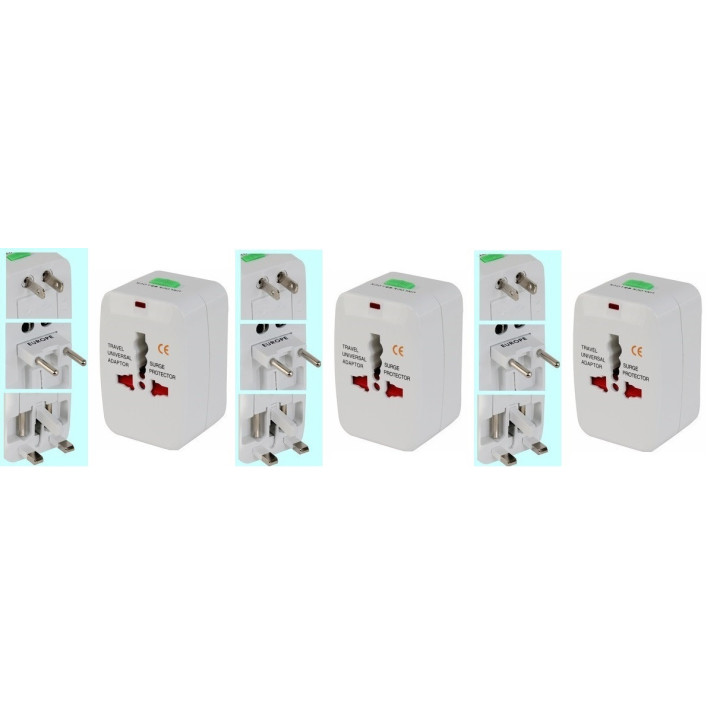 3 X Au uk us eu travel power ac adapter plug converter jr international - 1
