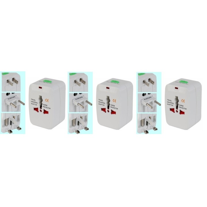 3 X Au uk us eu travel power ac adapter plug converter jr international - 1