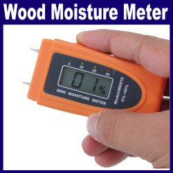 Mini 2pins lcd wood bamboo cotton moisture meter tester jr international - 2
