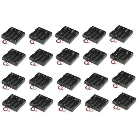 20 Negro 4 x 3.7V 18650 puntiagudas caso Holder Cables de alambre Tip batería piles44 - 14