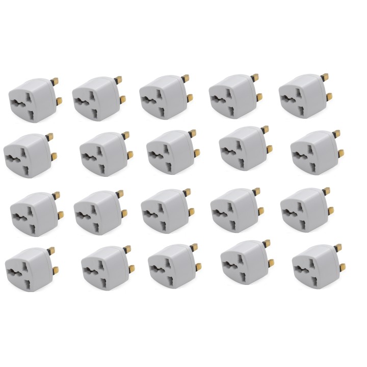 20 X Adattatore elettrico presa europea verso presa inglese senza presa terra convertitore adattatore converter jr international