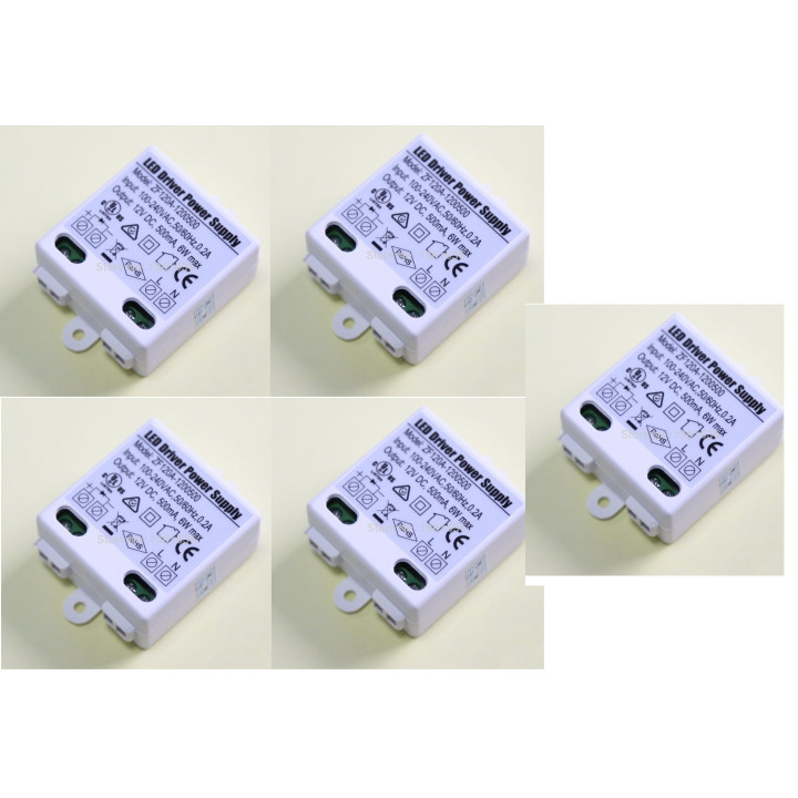 5 x 12 12v DC supply 220v 0.5a 6w LED lighting transformer 230v 240v 500ma jr international - 1
