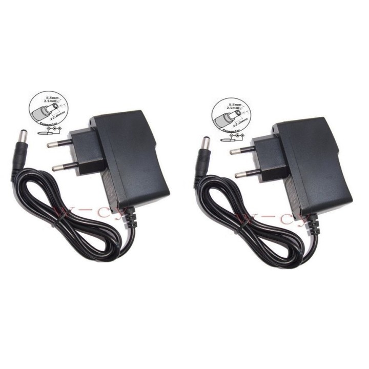 2 Power adapter 110v 220v 12v 1a to 5.5x 2.1mm jack converter power supply jr international - 1