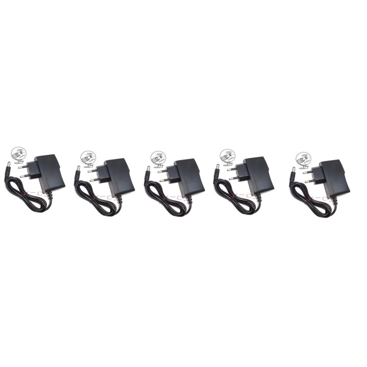 5 Adaptador de corriente 110v 220v 12v 1a a 5,5 x 2,1 mm enchufe hembra convertidor jr international - 1
