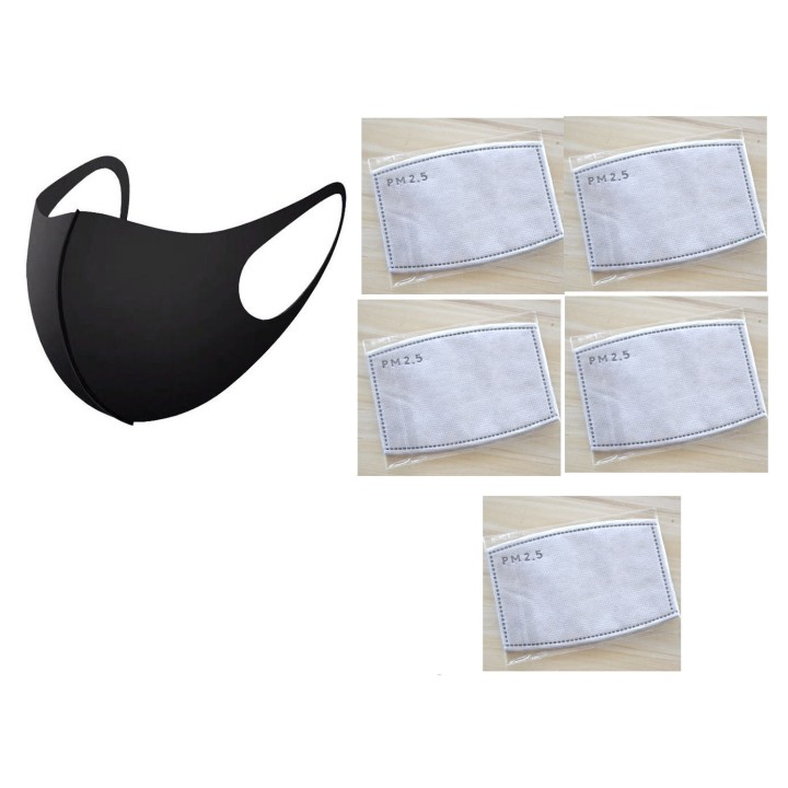 Masque respiratoire lavable reutilisable livre sans filtre 5 couches mrlavf anti poussiere pollution