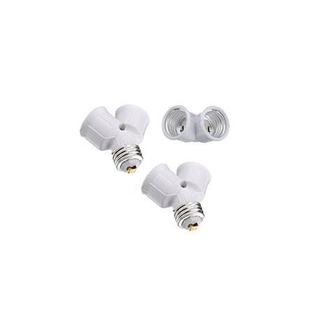 2 X E27 to 2 e27 led light bulb lamp base adapter converter holder socket 12v 24v 48v 220v lampholder conversion toogoo - 1