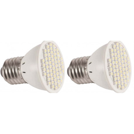 2 x Lampara led smd x60 e27 220v 3w blanca iluminacion bajo consumo jr international - 2