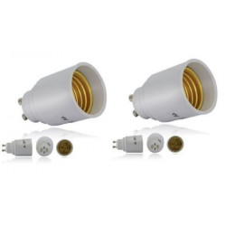 2 X Gu10 to e27 adapter converter base holder socket for led light lamp bulbs 12v 24v 48v 220v lampholder conversion ohmeasy led