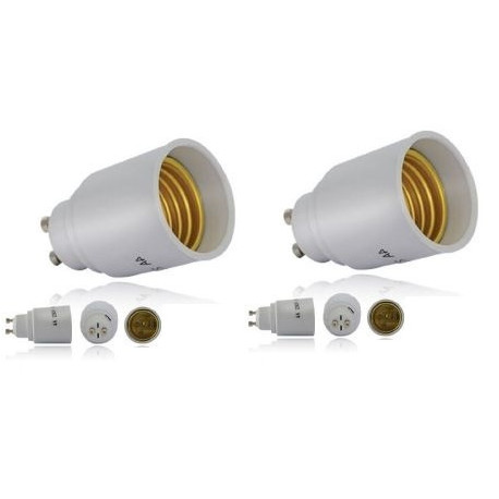 2 X Gu10 to e27 adapter converter base holder socket for led light lamp bulbs 12v 24v 48v 220v lampholder conversion ohmeasy led