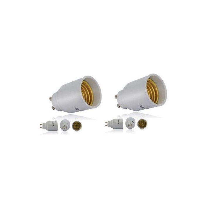 2 X Gu10 to e27 adapter converter base holder socket for led light lamp bulbs 12v 24v 48v 220v lampholder conversion ohmeasy led
